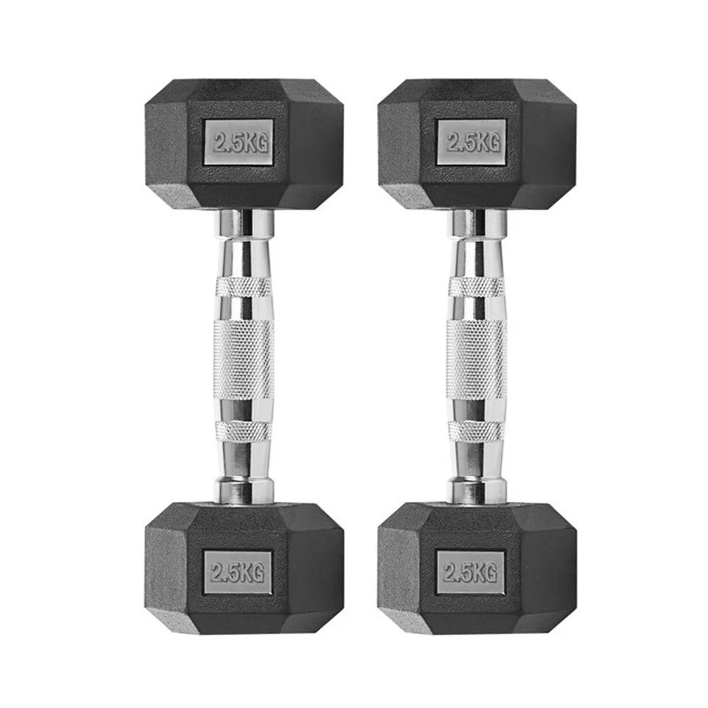 🏋️‍♂️ Mancuernas Hexagonales de Caucho AlphaGear – Entrenamiento de Fuerza Profesional (2,5 kg a 25 kg) ⚡