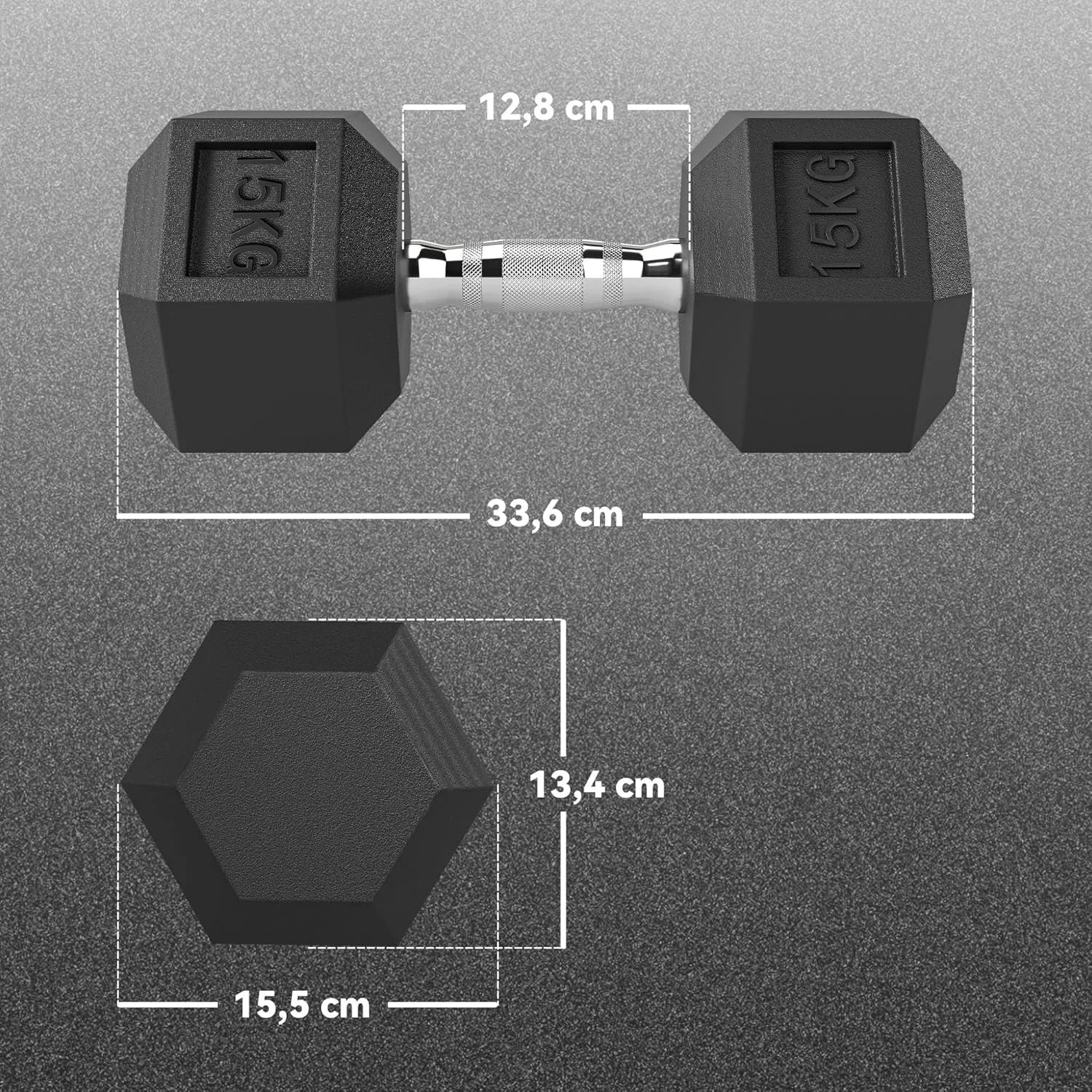 🏋️‍♂️ Mancuernas Hexagonales de Caucho AlphaGear – Entrenamiento de Fuerza Profesional (2,5 kg a 25 kg) ⚡