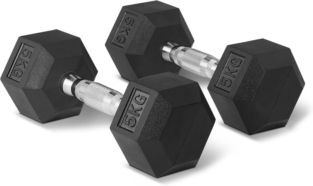 🏋️‍♂️ Mancuernas Hexagonales de Caucho AlphaGear – Entrenamiento de Fuerza Profesional (2,5 kg a 25 kg) ⚡