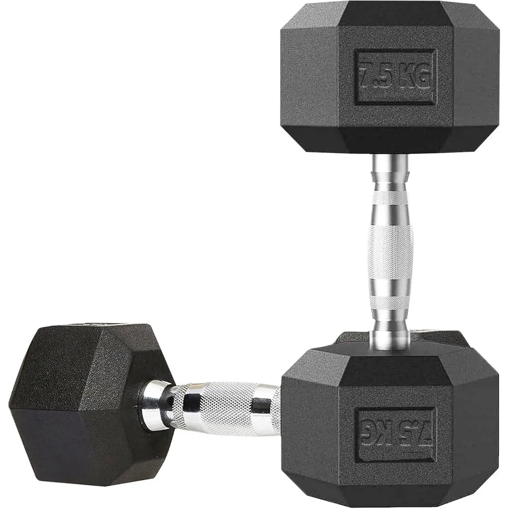🏋️‍♂️ Mancuernas Hexagonales de Caucho AlphaGear – Entrenamiento de Fuerza Profesional (2,5 kg a 25 kg) ⚡