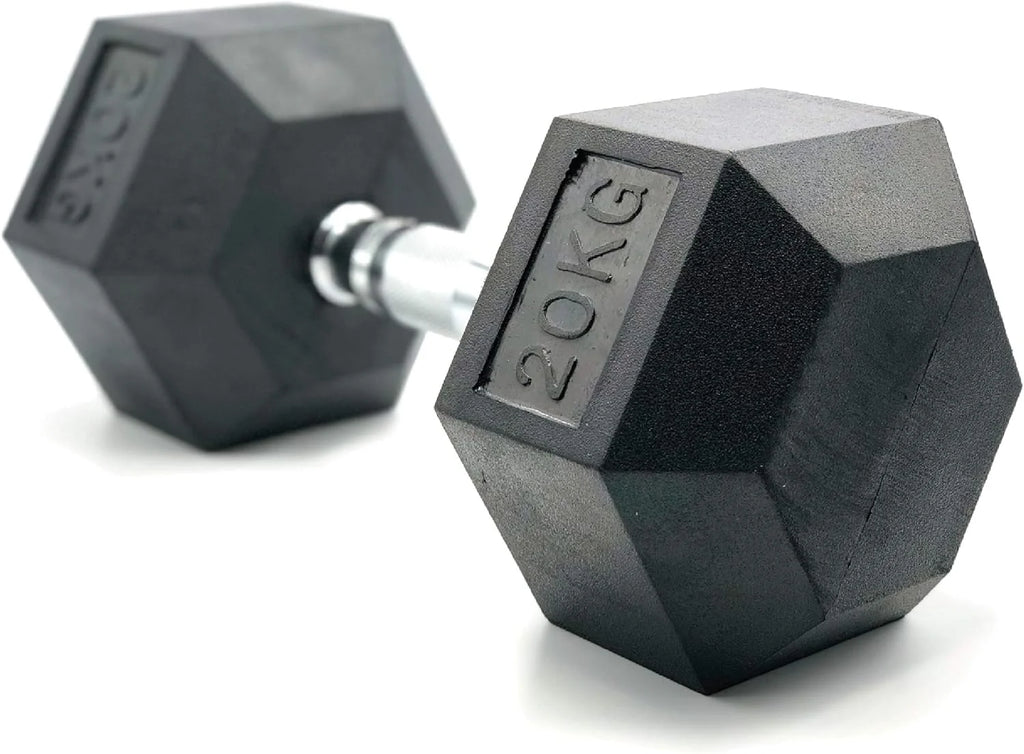 🏋️‍♂️ Mancuernas Hexagonales de Caucho AlphaGear – Entrenamiento de Fuerza Profesional (2,5 kg a 25 kg) ⚡