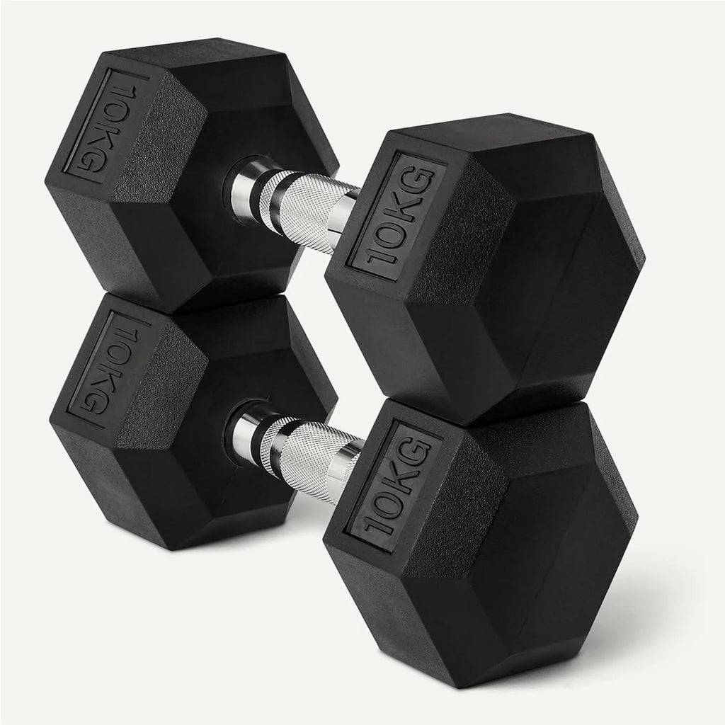 🏋️‍♂️ Mancuernas Hexagonales de Caucho AlphaGear – Entrenamiento de Fuerza Profesional (2,5 kg a 25 kg) ⚡