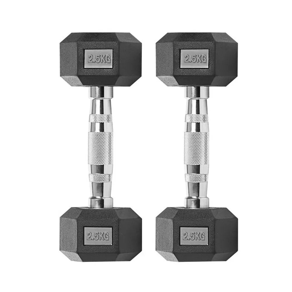 🏋️‍♂️ Mancuernas Hexagonales de Caucho AlphaGear – Entrenamiento de Fuerza Profesional (2,5 kg a 25 kg) ⚡